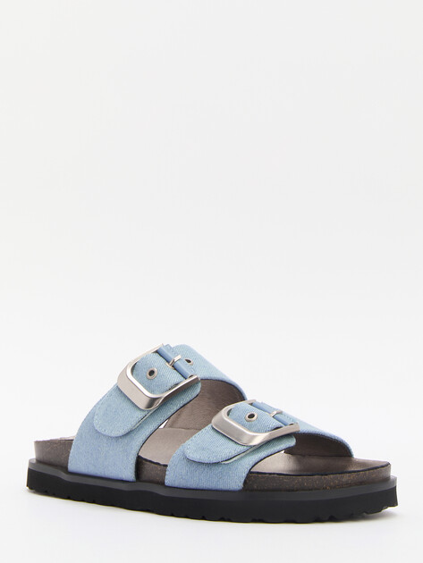 Женские шлепанцы из денима TENDANCE, Артикул GLC7606F-01, голубой | 4461173. Ракурс 3