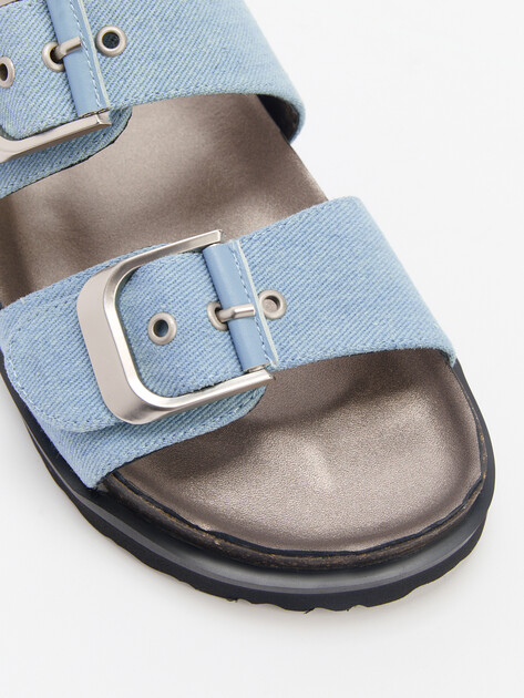 Женские шлепанцы из денима TENDANCE, Артикул GLC7606F-01, голубой | 4461173. Ракурс 6