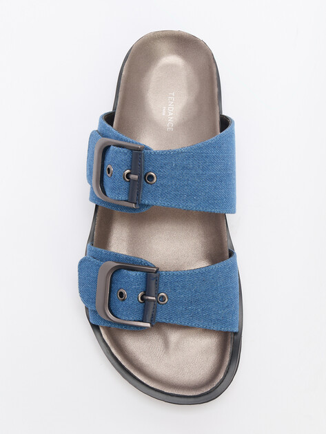 Женские шлепанцы из денима TENDANCE, Артикул GLC7606F-01, синий | 4461187. Ракурс 5