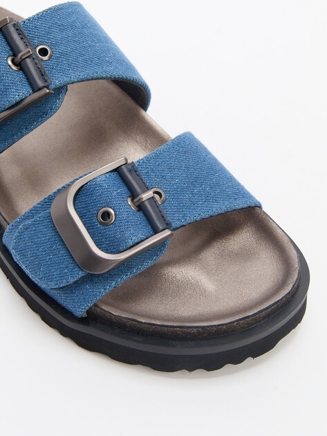 Женские шлепанцы из денима TENDANCE, Артикул GLC7606F-01, синий | 4461187. Ракурс 6