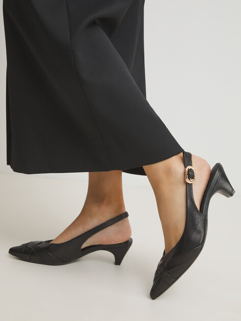 Женские туфли с открытой пяткой (слинг-бэк) TENDANCE, Артикул GLC7815K-01, черный | 4461326. Ракурс 2