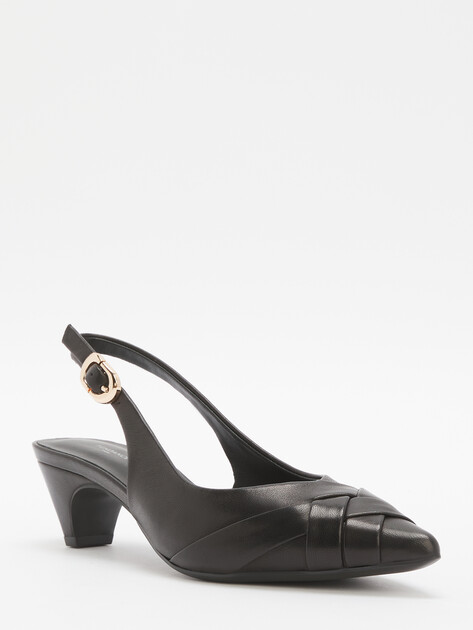 Женские туфли с открытой пяткой (слинг-бэк) TENDANCE, Артикул GLC7815K-01, черный | 4461326. Ракурс 3