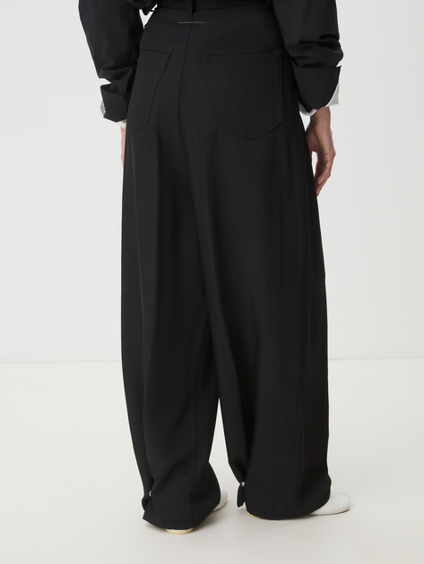 Женские широкие брюки MM6 MAISON MARGIELA PANTS 5 POCKETS, Артикул S62LB0173, черный | 4461865. Ракурс 4