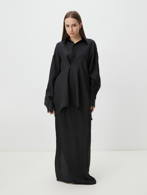 Женская рубашка MM6 MAISON MARGIELA LONG-SLEEVED SHIRT, Артикул S62DT0033, черный | 4462076. Ракурс 2