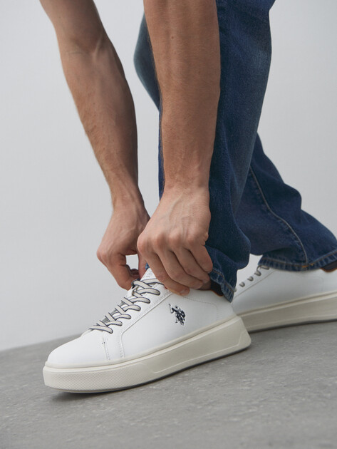 Мужские кеды U.S.POLO ASSN. SMID GLB 5PR, Артикул 102022300, белый | 4463293. Ракурс 6