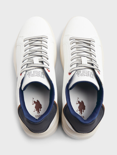 Мужские кеды U.S.POLO ASSN. SMID GLB 5PR, Артикул 102022300, белый | 4463293. Ракурс 4