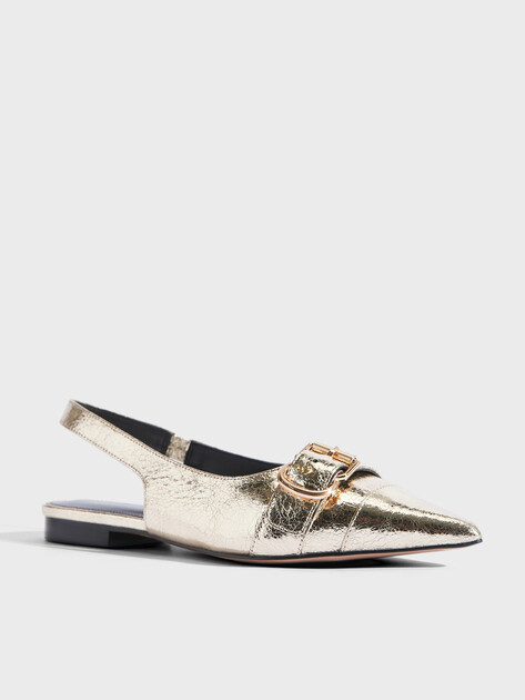 Женские балетки с открытой пяткой (слинг-бэк) TENDANCE, Артикул LT593-911, золотой | 4467107. Ракурс 2