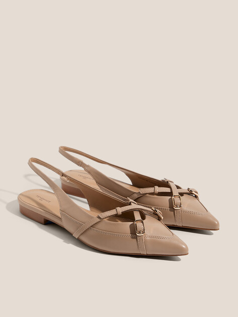 Балетки с открытой пяткой (слинг-бэк) TENDANCE, Артикул LT593-98, темно-бежевый | 4467751. Ракурс 2