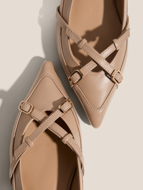 Балетки с открытой пяткой (слинг-бэк) TENDANCE, Артикул LT593-98, темно-бежевый | 4467751. Ракурс 3