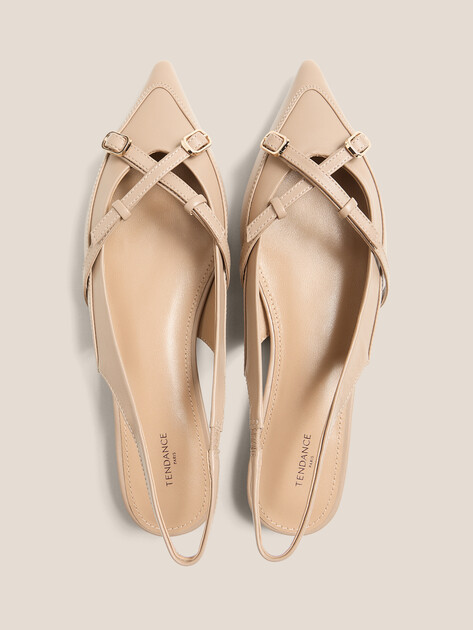 Балетки с открытой пяткой (слинг-бэк) TENDANCE, Артикул LT593-98, темно-бежевый | 4467751. Ракурс 4