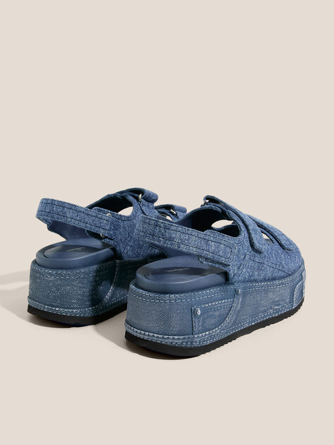 Женские сандалии из денима TENDANCE, Артикул LT24078-51, серовато-синий | 4468059. Ракурс 5