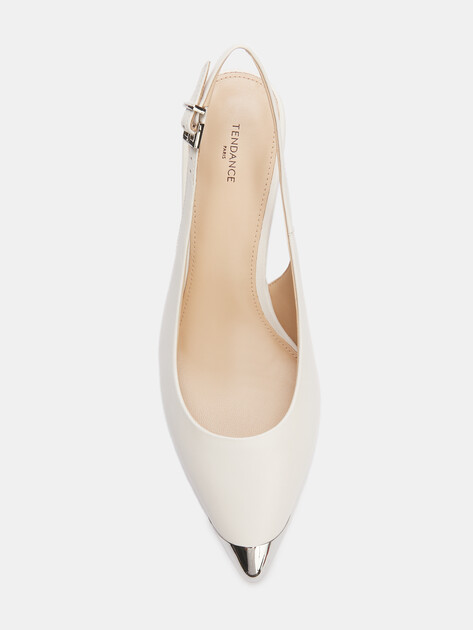 Женские туфли с открытой пяткой (слингбэк) TENDANCE, Артикул CLF882-05T, молочно-белый | 4470753. Ракурс 5