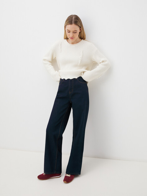 Женские прямые джинсы MAISON DAVID, Артикул ZH05B, ночной синий | 4479035. Ракурс 5