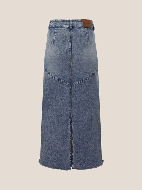 Юбка из денима MAISON DAVID, Артикул ZH-24-06, серо-голубой | 4481075. Ракурс 7