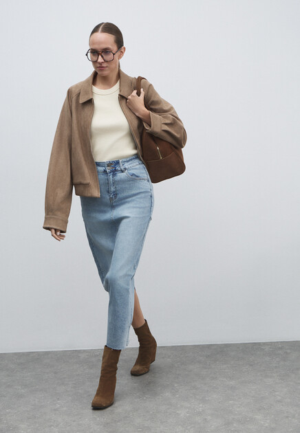 Юбка из денима MAISON DAVID, Артикул ZH-24-06, голубой | 4481082. Ракурс 5