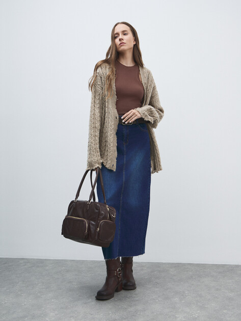 Юбка из денима MAISON DAVID, Артикул ZH-24-06, темно-синий | 4481096. Ракурс 5