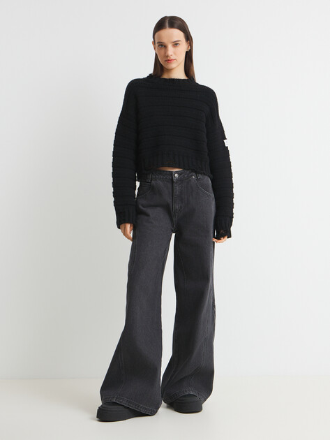 Женские джинсы клеш MAISON DAVID, Артикул ZHG1-5, серый | 4481427. Ракурс 2