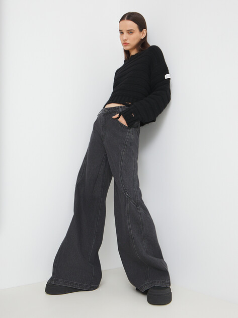 Женские джинсы клеш MAISON DAVID, Артикул ZHG1-5, серый | 4481427. Ракурс 5