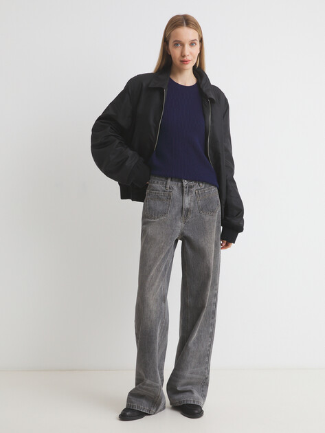 Женские широкие джинсы MAISON DAVID, Артикул ZH-23, серый | 4481482. Ракурс 2