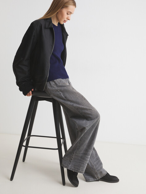 Женские широкие джинсы MAISON DAVID, Артикул ZH-23, серый | 4481482. Ракурс 5