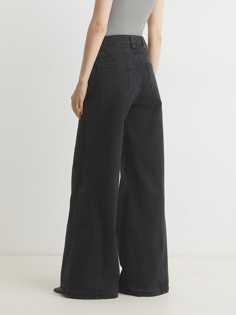 Женские джинсы клеш MAISON DAVID, Артикул ZHG1-5, темно-серый | 4482518. Ракурс 4