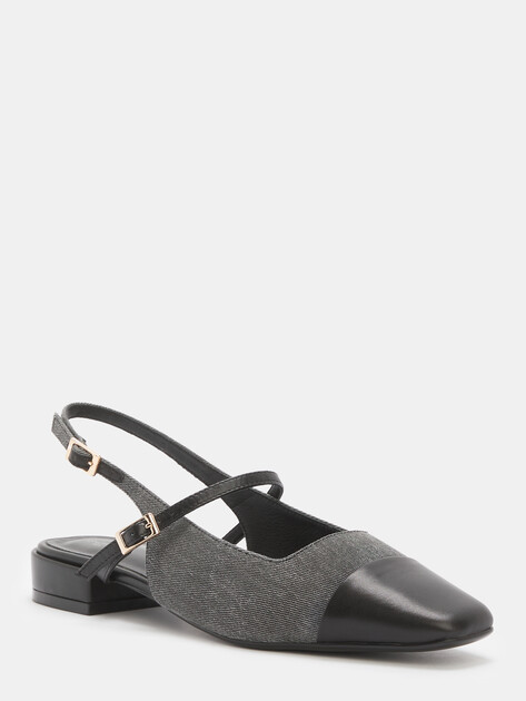 Женские туфли с открытой пяткой из денима TENDANCE, Артикул GLC7592-04, темно-серый | 4484963. Ракурс 3