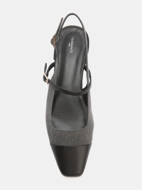 Женские туфли с открытой пяткой из денима TENDANCE, Артикул GLC7592-04, темно-серый | 4484963. Ракурс 5
