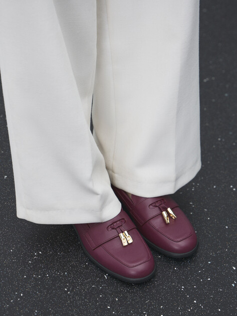 Женские лоферы FURLA FURLA GOCCIA, Артикул YJ80GCC, фиолетово-бордовый | 4488057. Ракурс 6