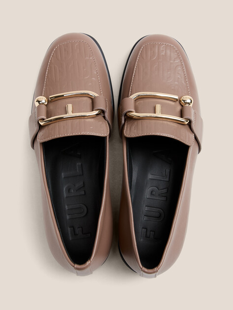 Женские лоферы FURLA NUVOLA, Артикул YJ93FNU, бежево-коричневый | 4488097. Ракурс 4