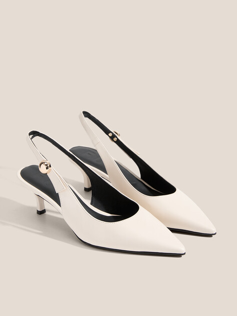 Женские туфли с открытой пяткой (слинг-бэк) FURLA SFERA, Артикул YJ07SFE, молочно-белый | 4488603. Ракурс 2