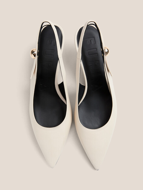 Женские туфли с открытой пяткой (слинг-бэк) FURLA SFERA, Артикул YJ07SFE, молочно-белый | 4488603. Ракурс 4