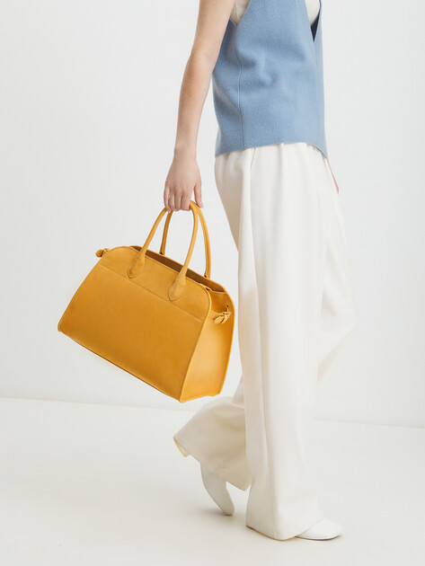 Женский тоут CALZETTI, Артикул ASHLEY, горчичный | 4488800. Ракурс 2