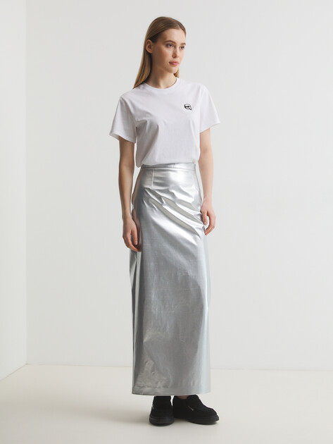 Женская футболка KARL LAGERFELD ikon patch t-shirt, Артикул A1W17025, белый | 4489117. Ракурс 2