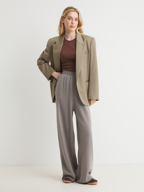 Женские широкие брюки MAISON DAVID, Артикул 7217, бежево-серый | 4489368. Ракурс 2