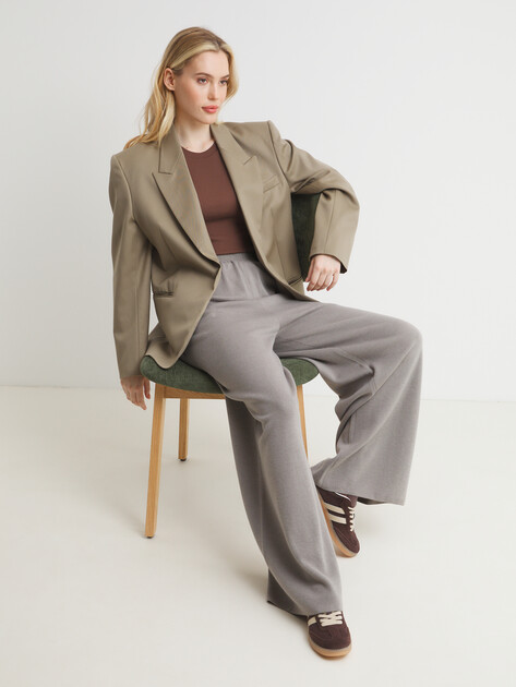 Женские широкие брюки MAISON DAVID, Артикул 7217, бежево-серый | 4489368. Ракурс 5