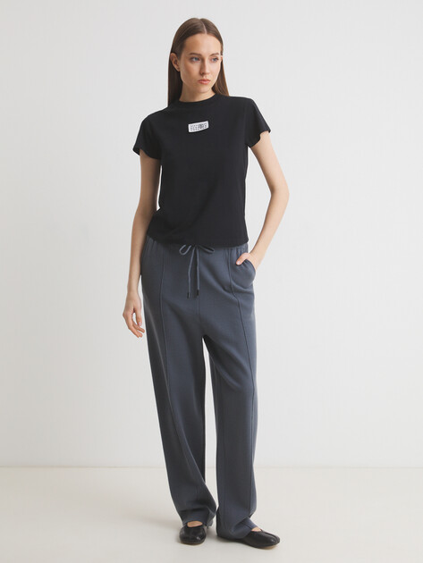 Женские прямые брюки MAISON DAVID, Артикул MLY24-108, сине-серый | 4489750. Ракурс 2