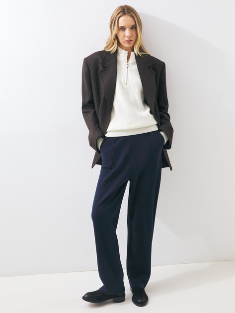 Женские прямые брюки MAISON DAVID, Артикул MLY24-108, темно-синий | 4489771. Ракурс 5