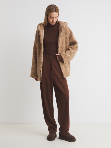 Женские прямые брюки MAISON DAVID, Артикул MLY24-108, коричневый | 4489781. Ракурс 2