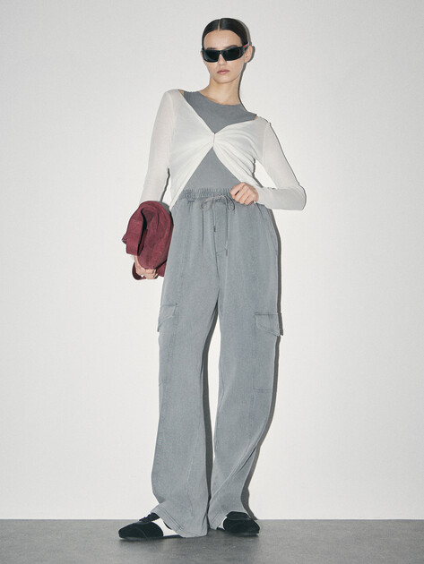 Женские брюки карго MAISON DAVID, Артикул MLY24-112-2W, серый | 4491902. Ракурс 5