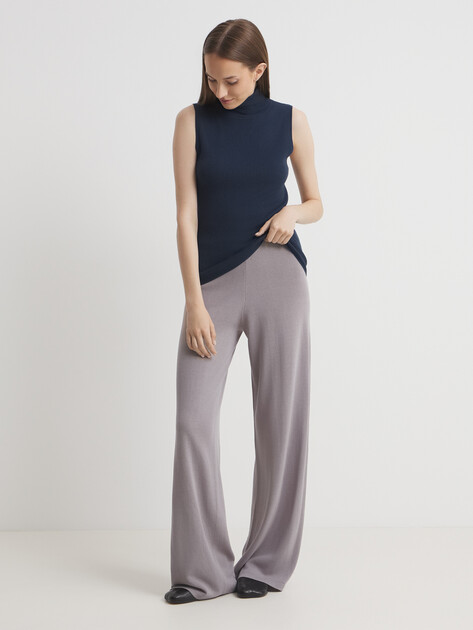 Женские широкие брюки  MAISON DAVID, Артикул ML2024-118-3, фиолетово-серый | 4492221. Ракурс 2
