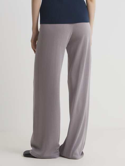 Женские широкие брюки  MAISON DAVID, Артикул ML2024-118-3, фиолетово-серый | 4492221. Ракурс 4