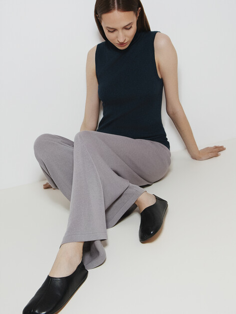 Женские широкие брюки  MAISON DAVID, Артикул ML2024-118-3, фиолетово-серый | 4492221. Ракурс 5