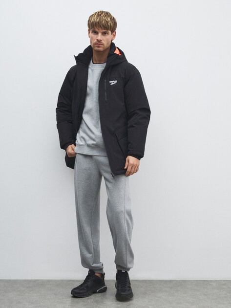 Мужской пуховик REEBOK Cheks Down Parka, Артикул CN 10280, черный | 4498962. Ракурс 2