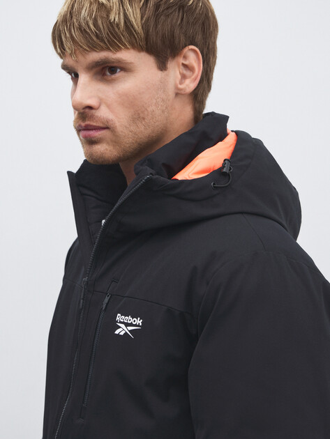 Мужской пуховик REEBOK Cheks Down Parka, Артикул CN 10280, черный | 4498962. Ракурс 3