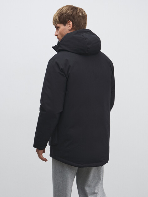 Мужской пуховик REEBOK Cheks Down Parka, Артикул CN 10280, черный | 4498962. Ракурс 4