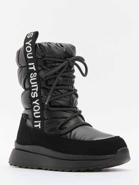 Детские дутики КОТОФЕЙ, Артикул 664992-42, черный | 4499981. Ракурс 2