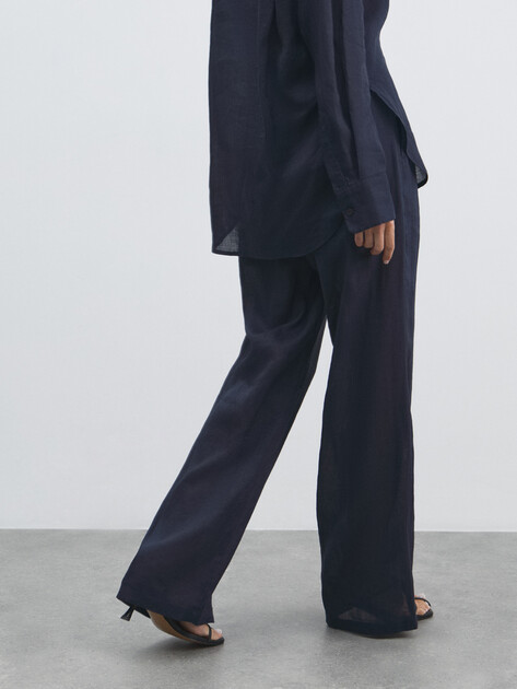 Женские широкие брюки  MAISON DAVID, Артикул 2024-514, темно-синий | 4503090. Ракурс 4