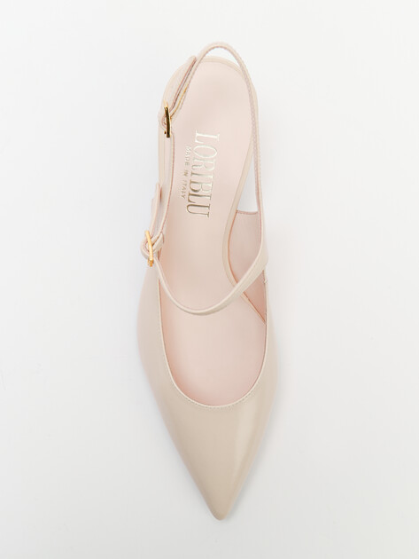 Женские туфли с открытой пяткой (слингбэк) LORIBLU, Артикул WSSA64, молочно-бежевый | 4504162. Ракурс 5