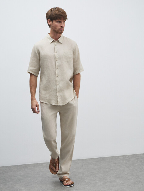 Мужская рубашка MAISON DAVID, Артикул 2024-602, светло-бежевый | 4506335. Ракурс 2