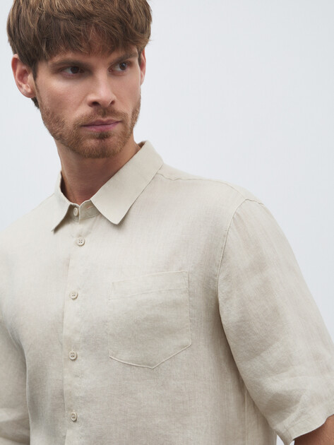 Мужская рубашка MAISON DAVID, Артикул 2024-602, светло-бежевый | 4506335. Ракурс 3